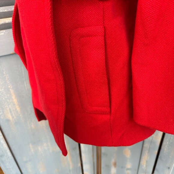 J. Crew Sadie Double Breasted Belted Wool Coat Poppy Red Sz 2 - Picture 12 of 16